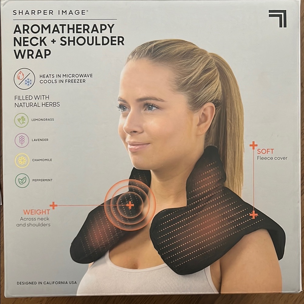 Sharper Image Black Aromatherapy Neck and Shoulder Wrap